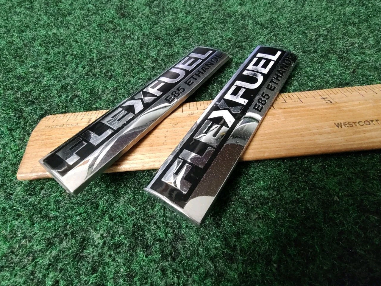 (2) Flex Fuel E85 Ethanol Emblem Badge Decal Chevrolet Ford  OEM 15910899 7L8