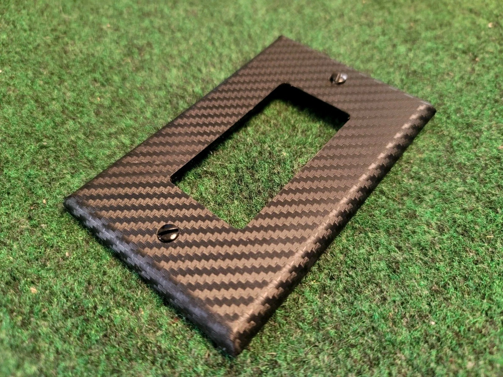 BLACK 3D CARBON FIBER VINYL LAYER Light Switch Plate Cover Wallplate 9L6