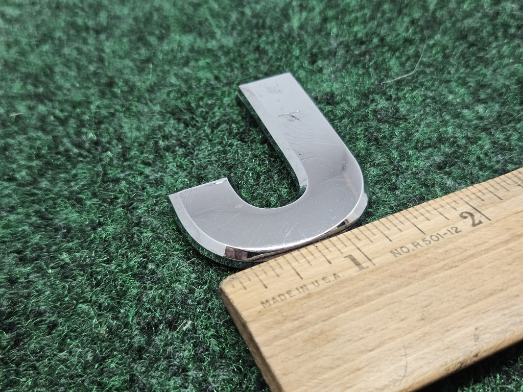 Jeep OEM "J" Chrome Hood Hatch Sign Letter Emblem Badge Logo Nameplate 7S6