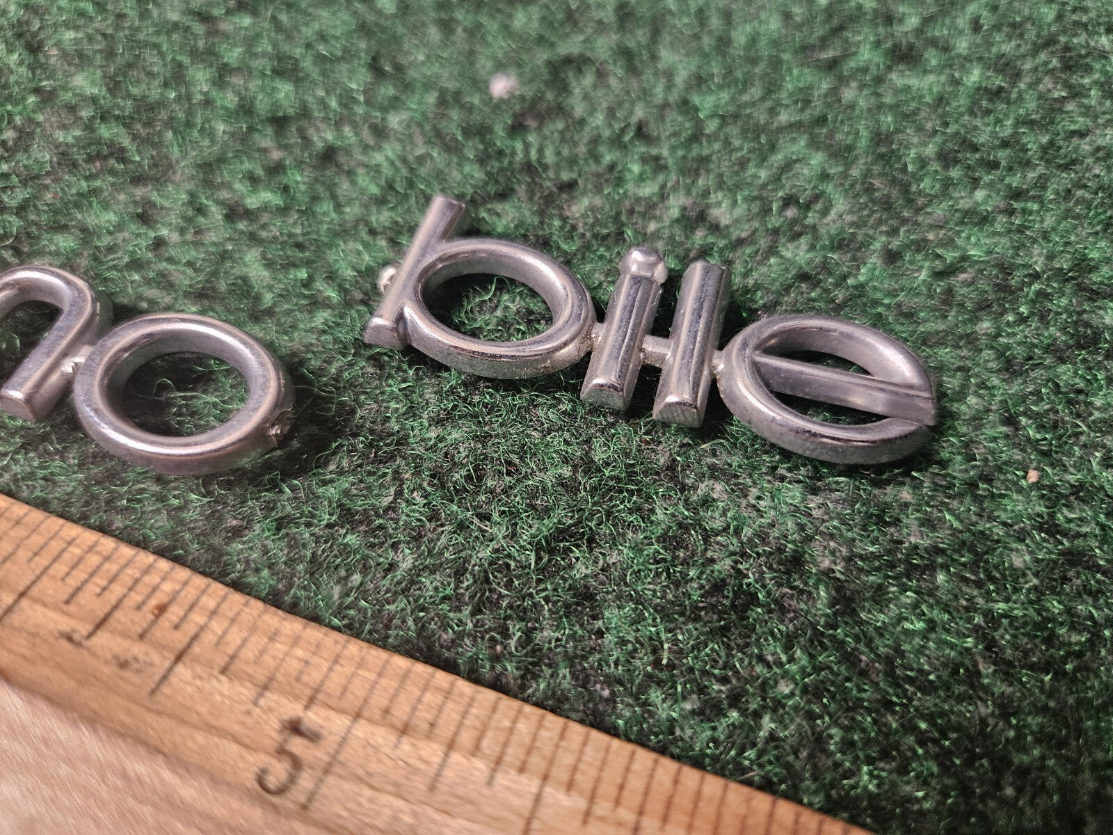 Oldsmobile OEM Chrome Emblem Badge Logo Nameplate Name Plate 6.25" Cracked 3M5