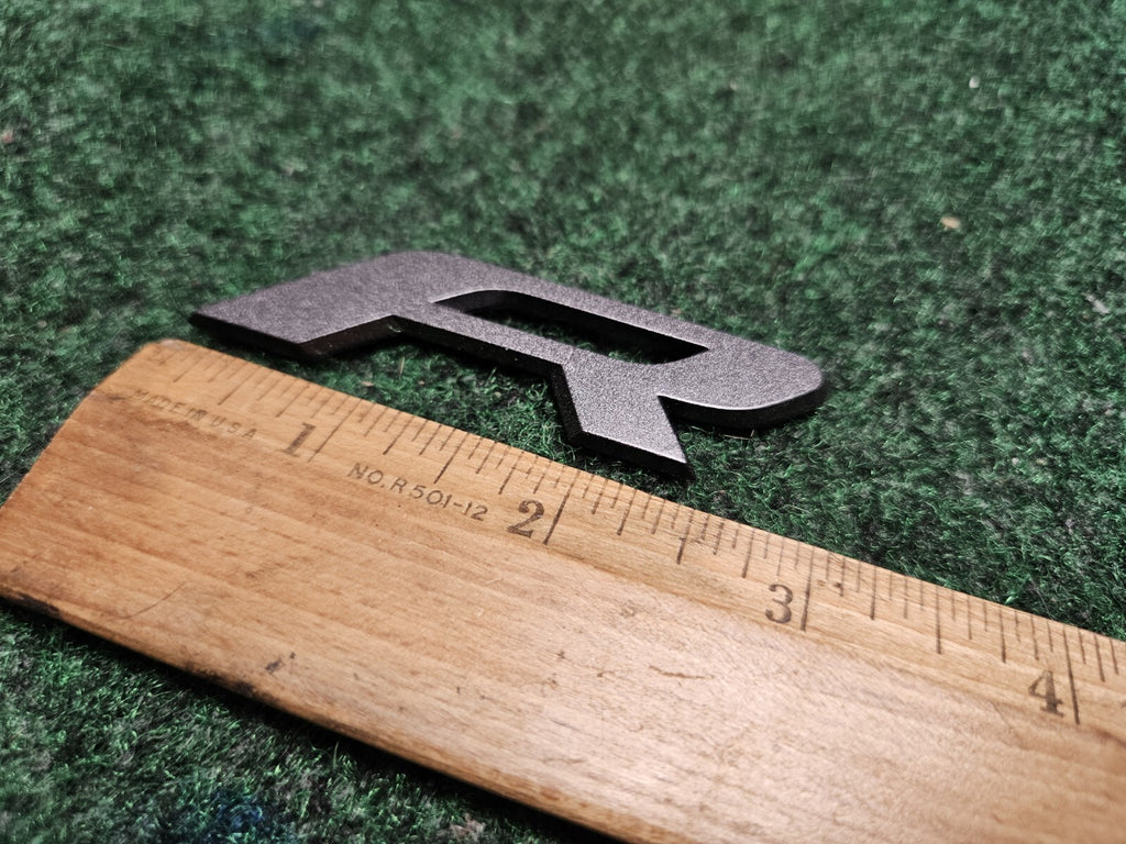 2011-2019 FORD EXPLORER Letter R Only FRONT HOOD EMBLEM LOGO BADGE GRAY OEM CL4