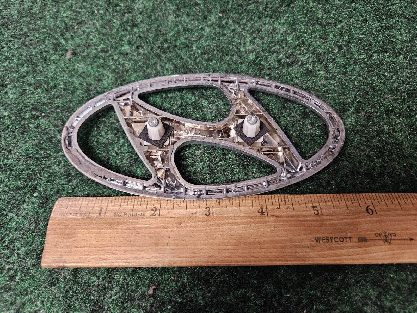Hyundai Emblem Logo Symbol Badge Chrome OEM Nameplate Name Plate ~6" 3M4