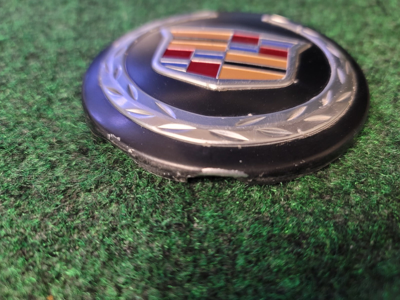Cadillac OEM Emblem Badge Logo Name Plate Tin Like Material 2S9