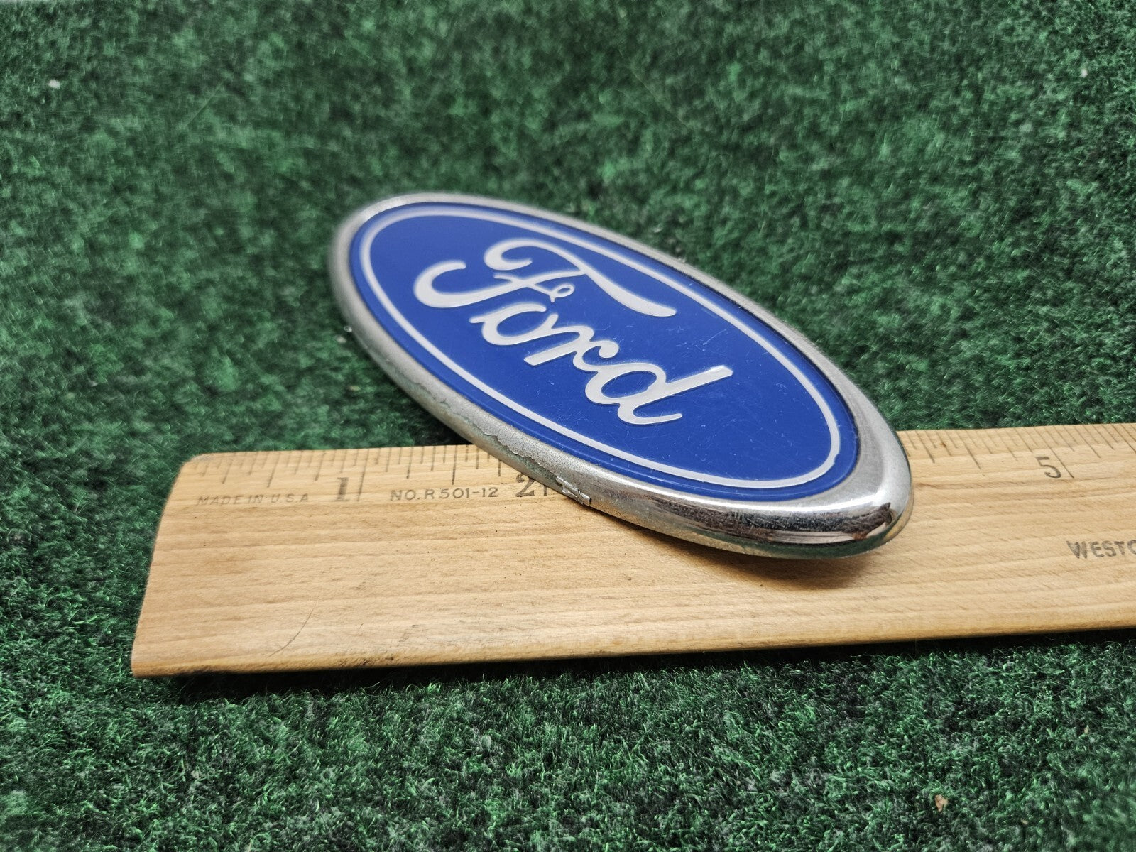 Ford OEM Blue & Chrome Oval 4.5" Emblem Badge Logo Nameplate Name Insignia GL1