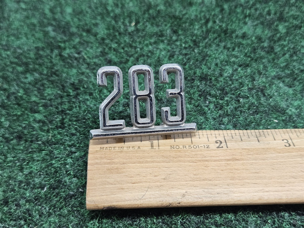 Vintage 1964-66 Chevy Impala Nova Chevelle Camaro "283" Emblem Metal 3863852 7S9