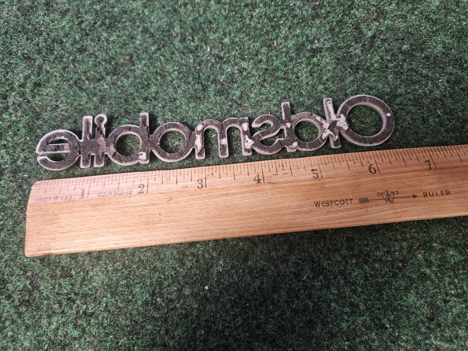Oldsmobile OEM Chrome Emblem Badge Logo Nameplate Name Plate 6.5" 4M7