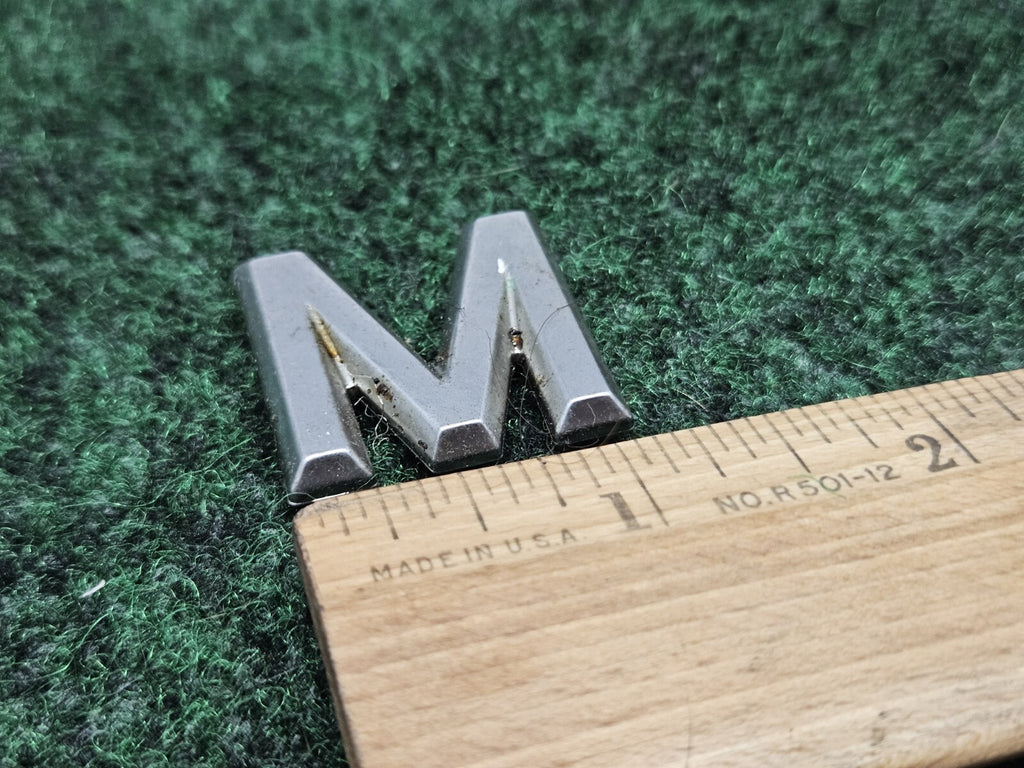 OEM "M" Silver Individual Letter Lettering Emblem Badge Logo Nameplate 7S6