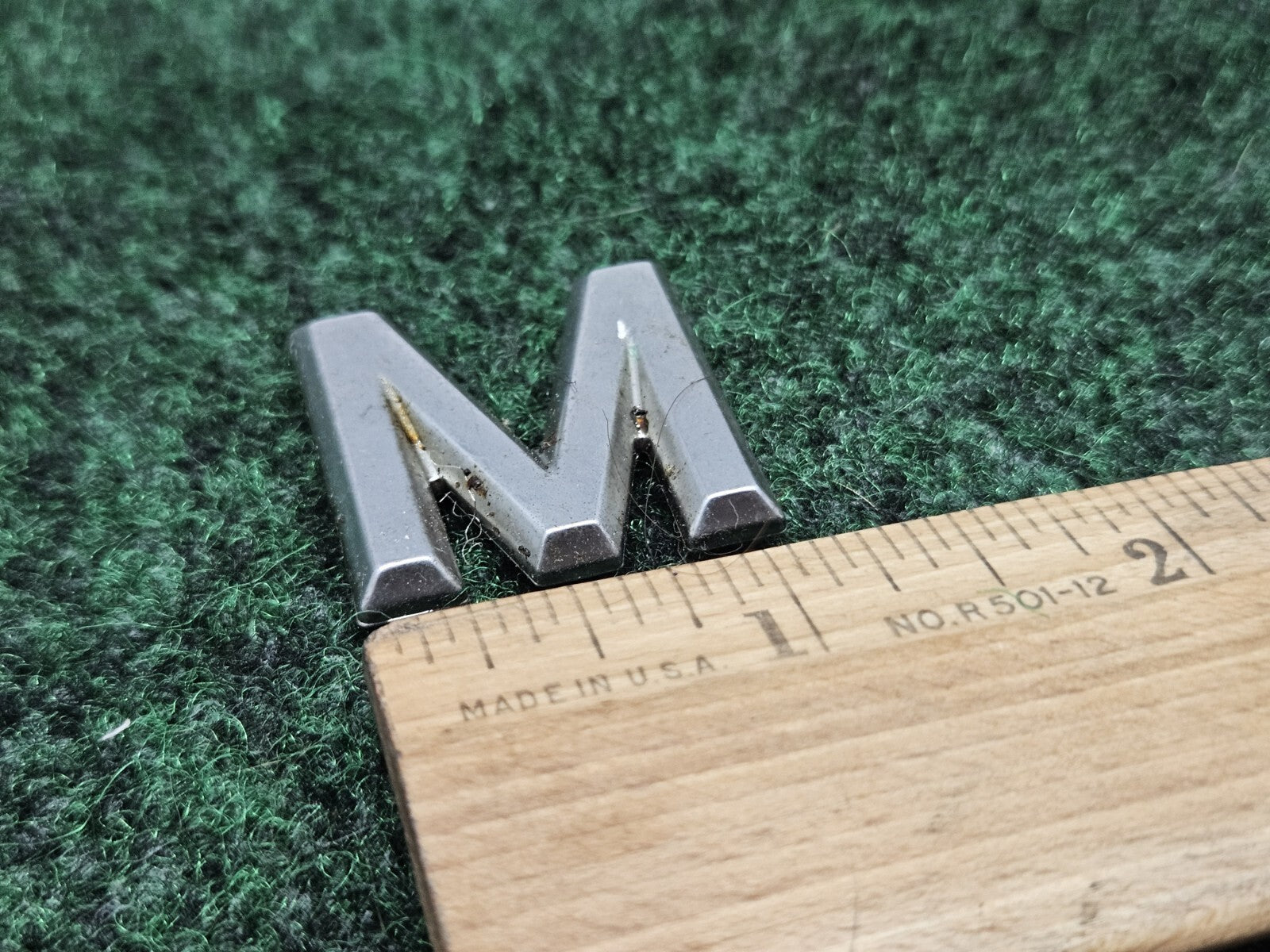 OEM "M" Silver Individual Letter Lettering Emblem Badge Logo Nameplate 7S6