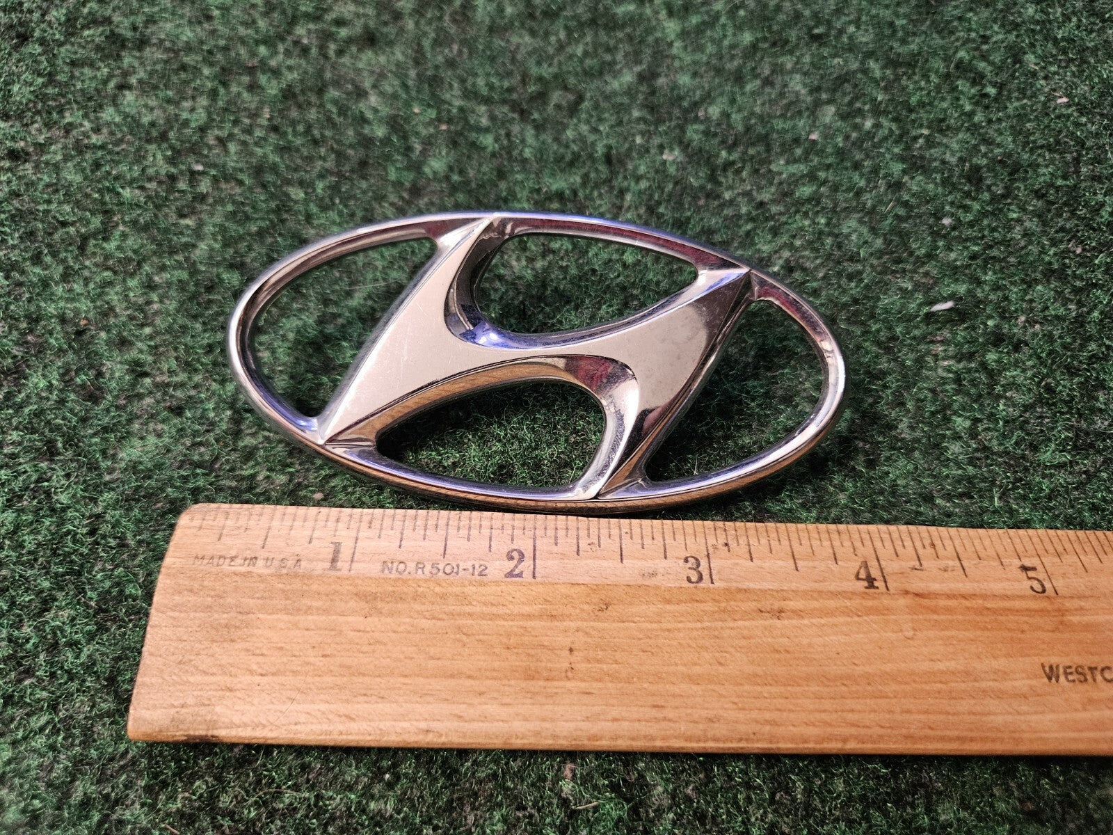 Hyundai Emblem Logo Symbol Badge Chrome OEM Nameplate Name Plate ~3.9" 4M6