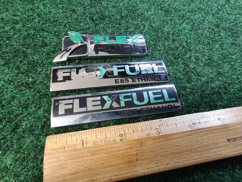 Lot Of 3 OEM Flex Fuel E85 Ethanol Emblem Badge Logo Nameplate Ford GM 6S1