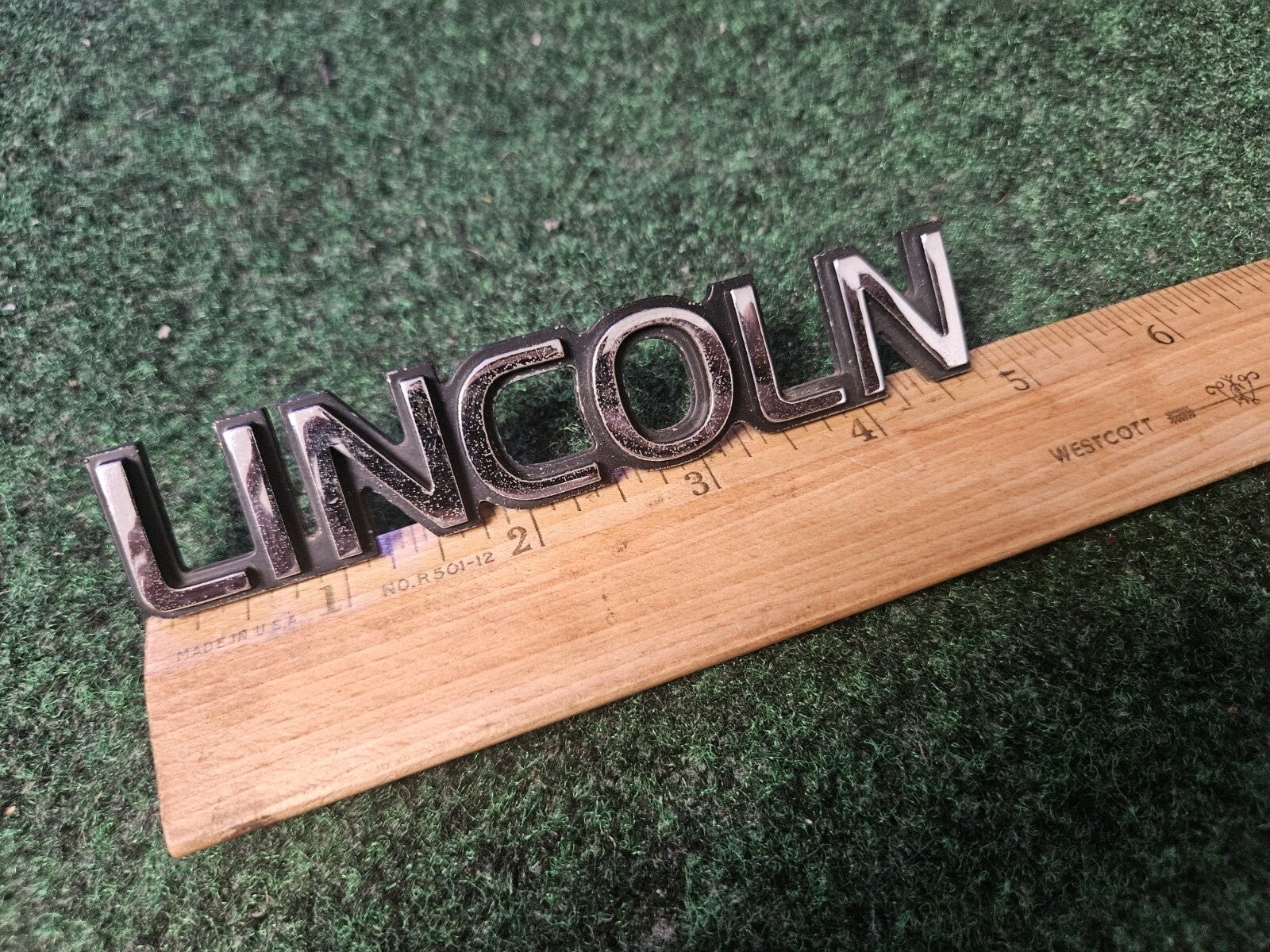 Lincoln OEM  Plastic Vintage Emblem Badge Logo Nameplate Name Plate 4.75" 4M8