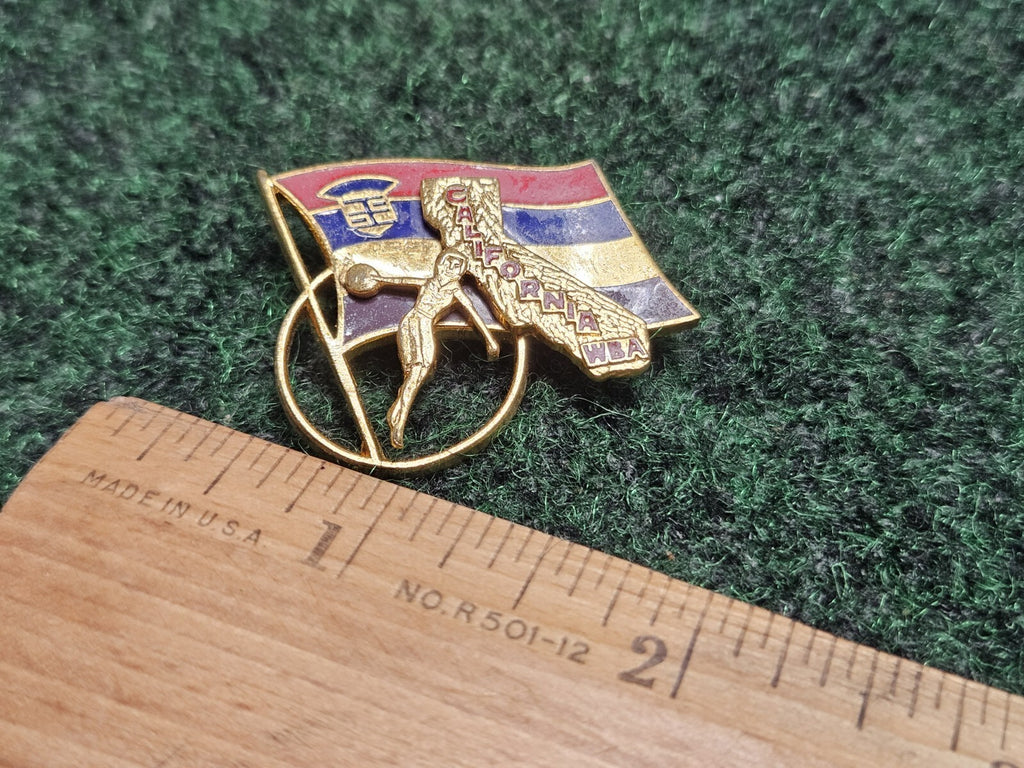 California WBA Flag Basketball Lapel Pin Brooch