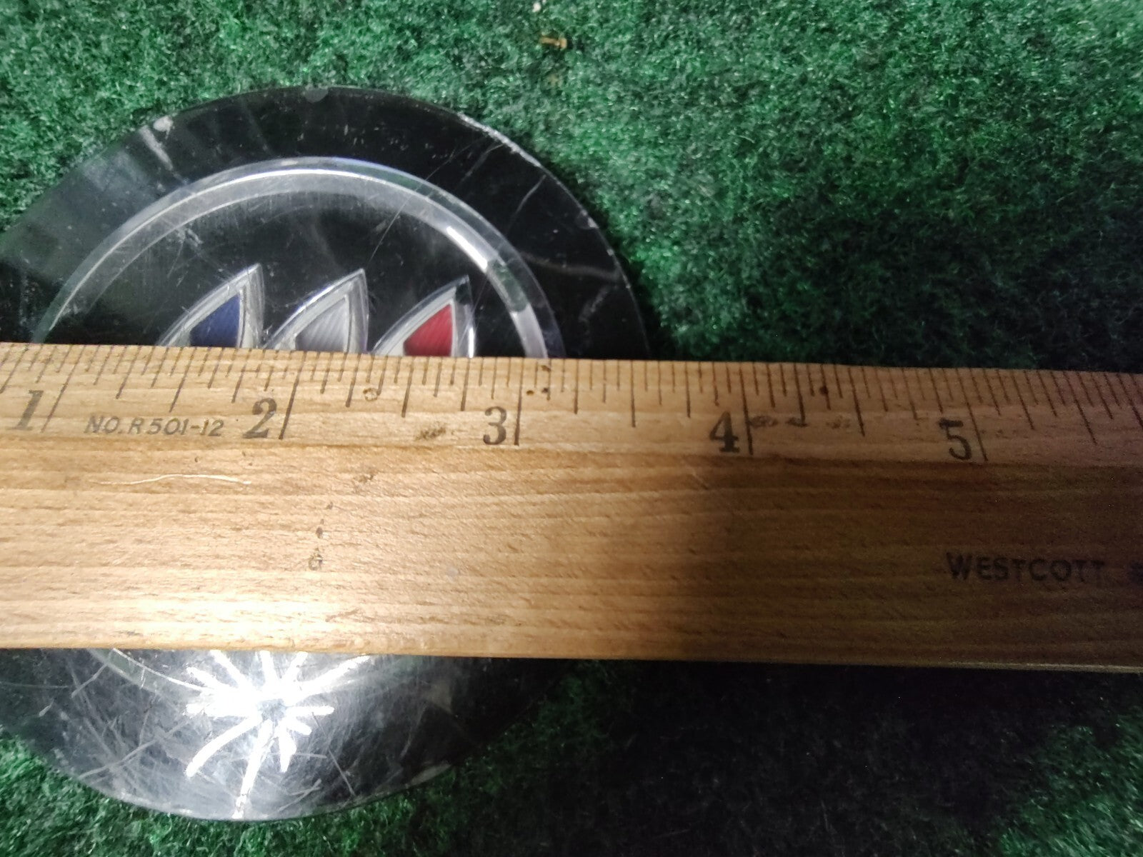 Vintage 3.75" Tri-Shield Buick Medallion Emblem Black OEM 5S8