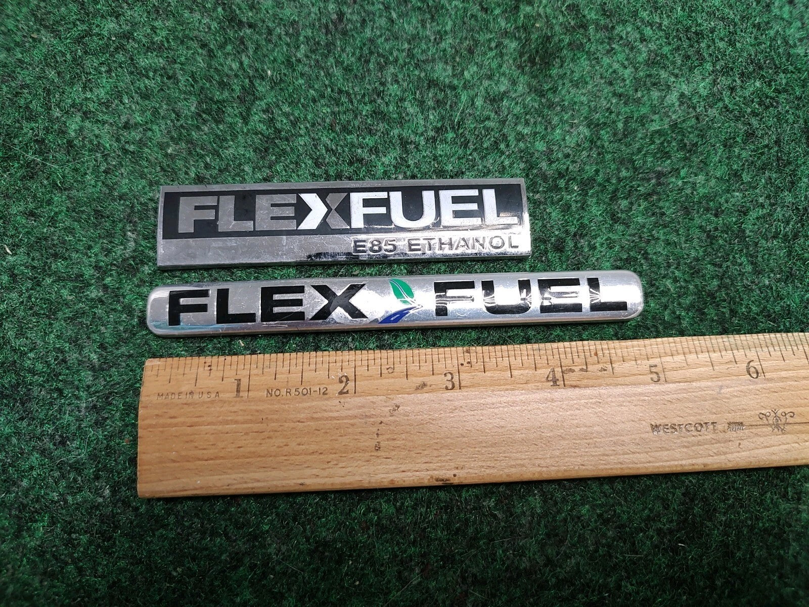 (2) Flex Fuel E85 Ethanol Emblem Badge Decal Chevrolet Ford  OEM 15910899 1S2