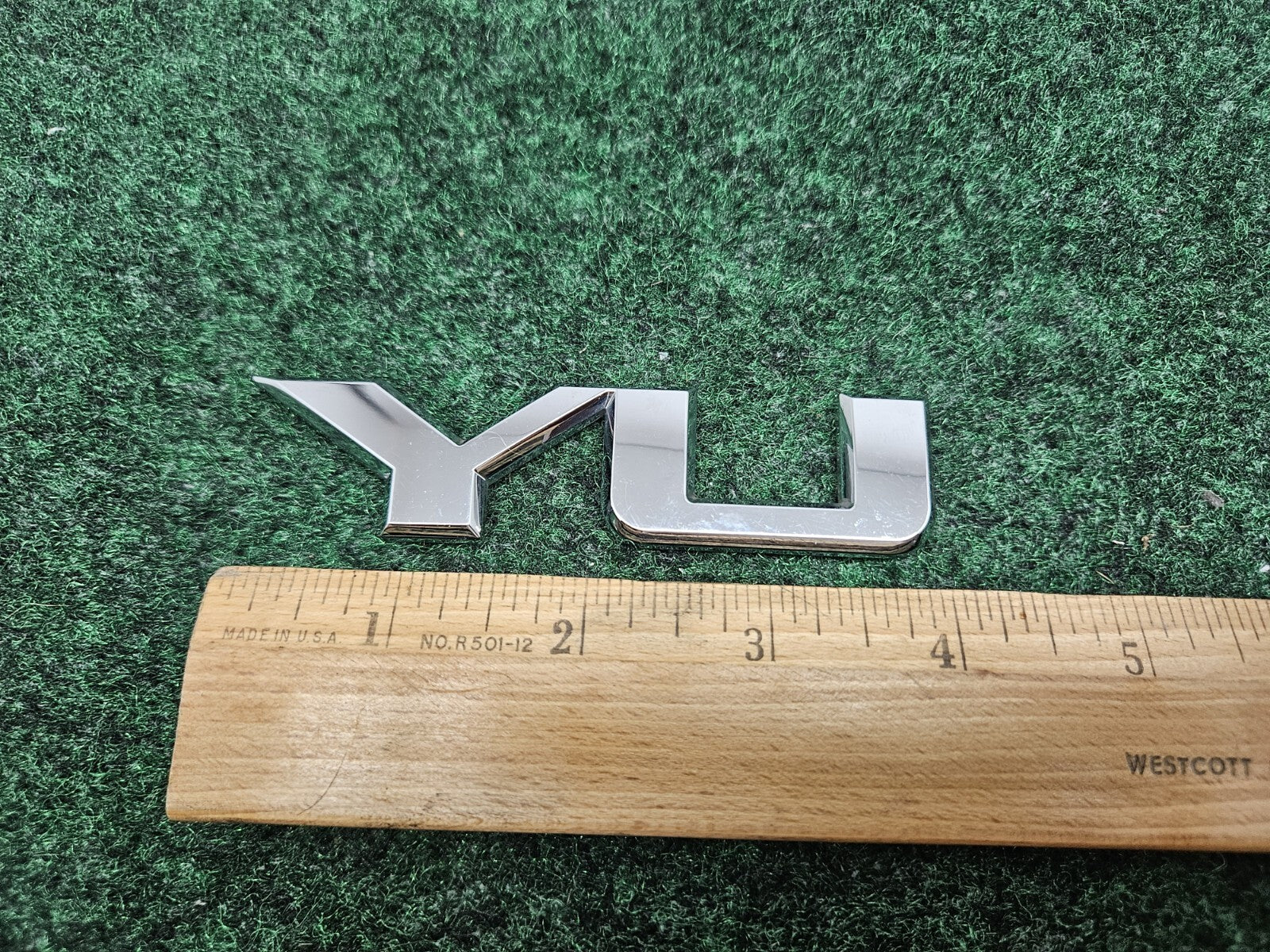 GMC 2007-2020 Yukon "Yu" Letter  Rear Liftgate Emblem Nameplate Chrome 7S9
