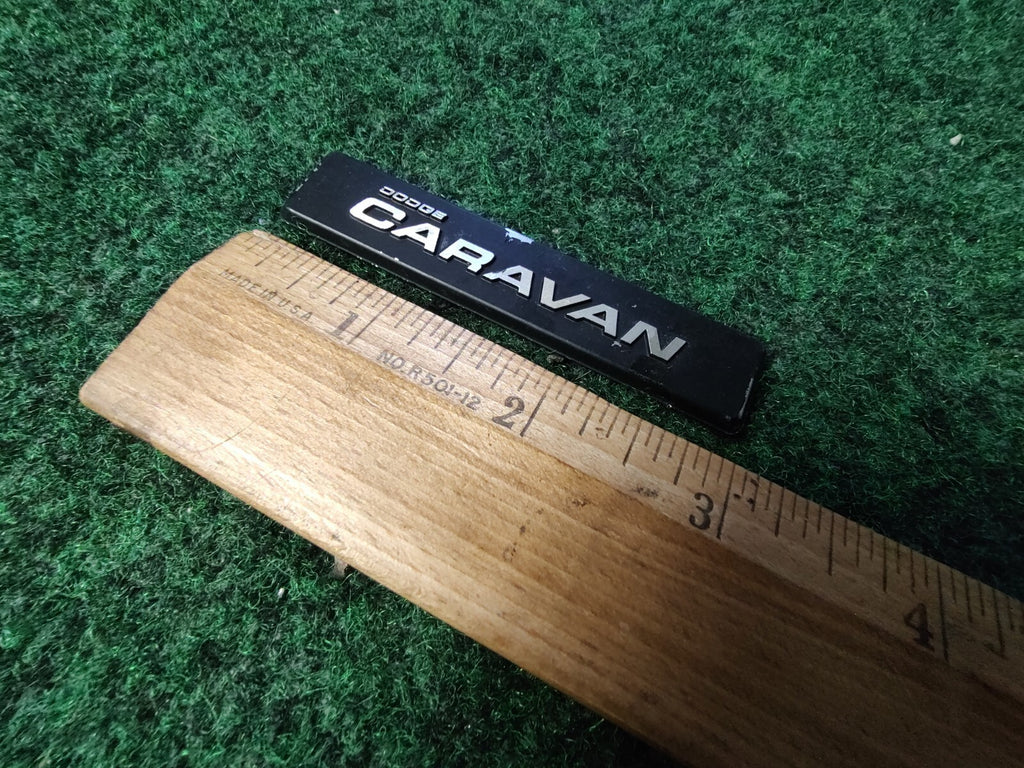 Mopar Interior Name Plate - "DODGE CARAVAN" - 1980's Emblem Badge Logo 3S1