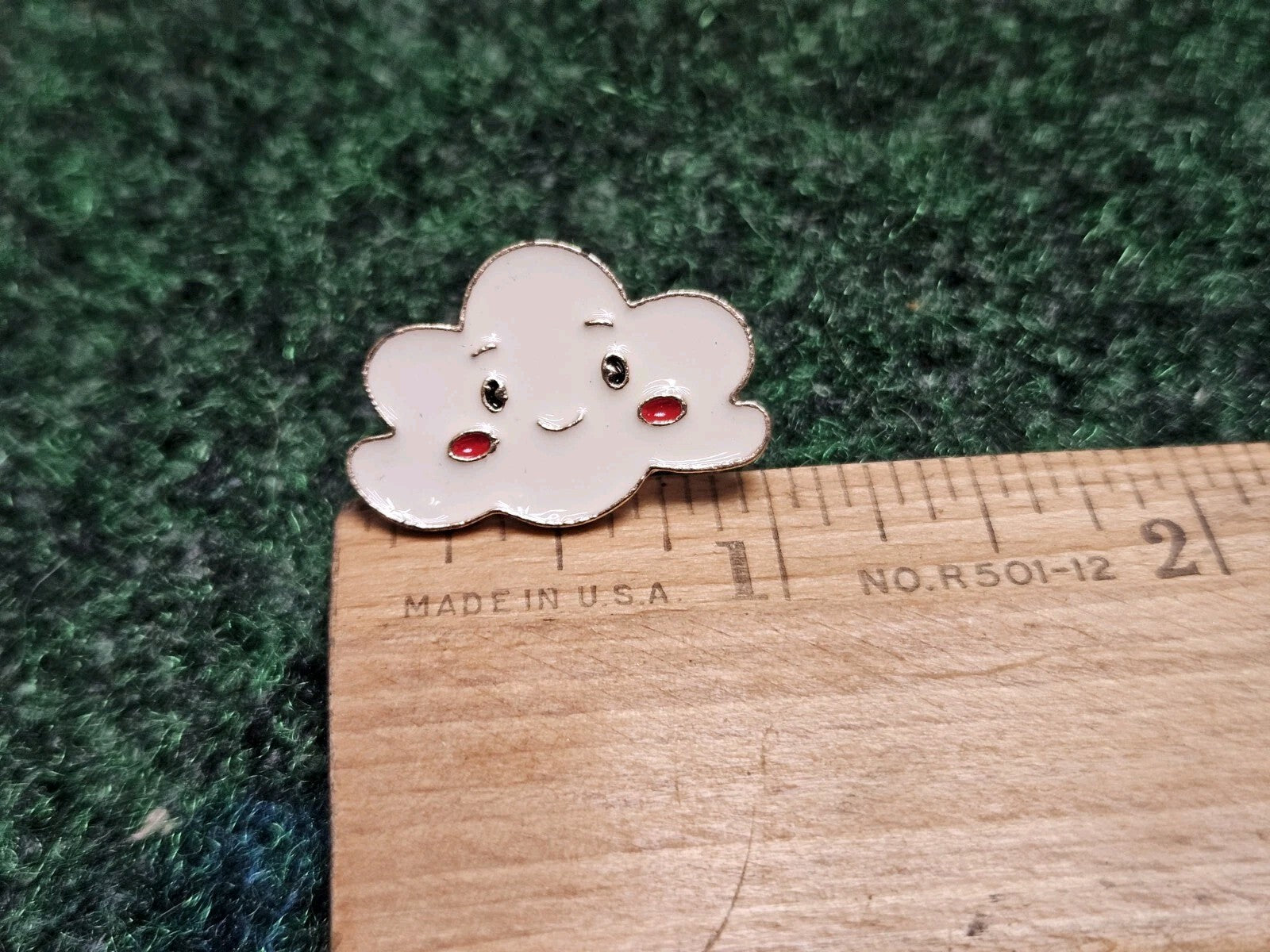 Cloud Happy Smile Metal Enamel Pin Gold Tone Backing Lapel Backpack Hat Brooch