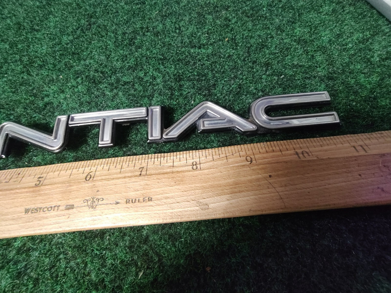 Pontiac OEM Vintage Plastic 10.75" Emblem Badge Logo Nameplate Name Insignia 6S4