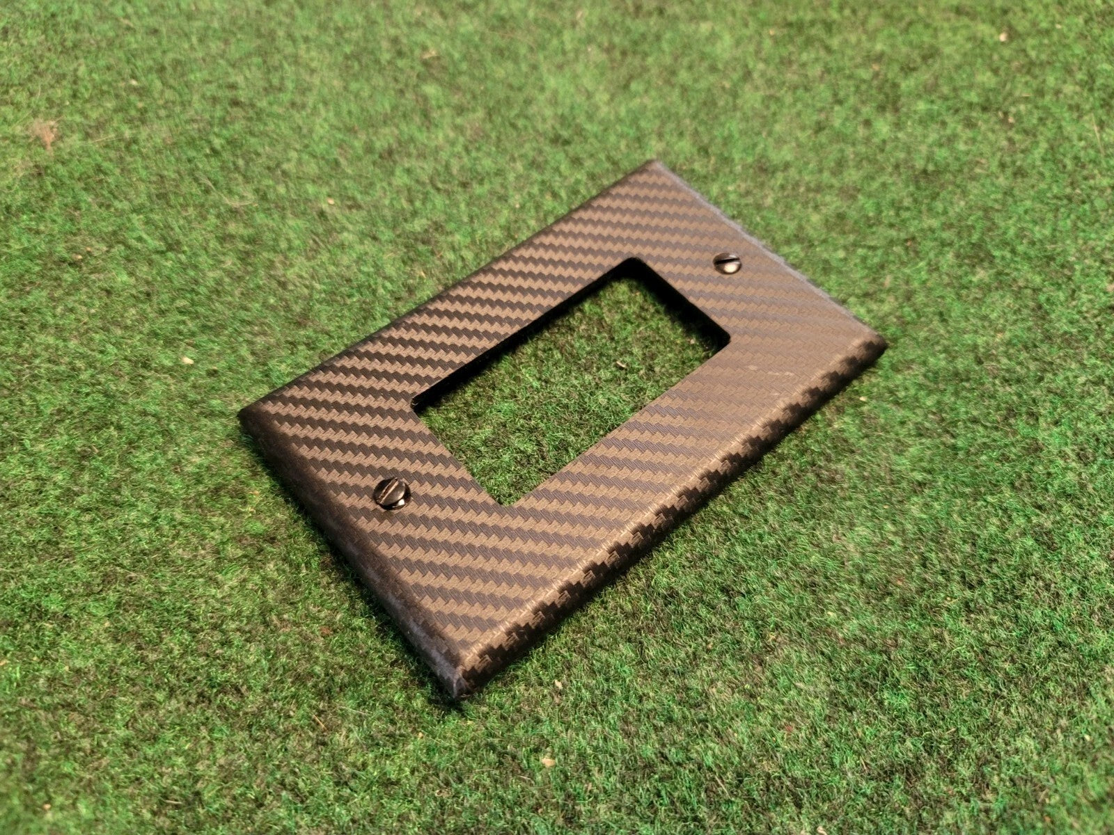 Wall Plate Decora Outlet Switch Cover 1 Gang UL Black Carbon Fiber