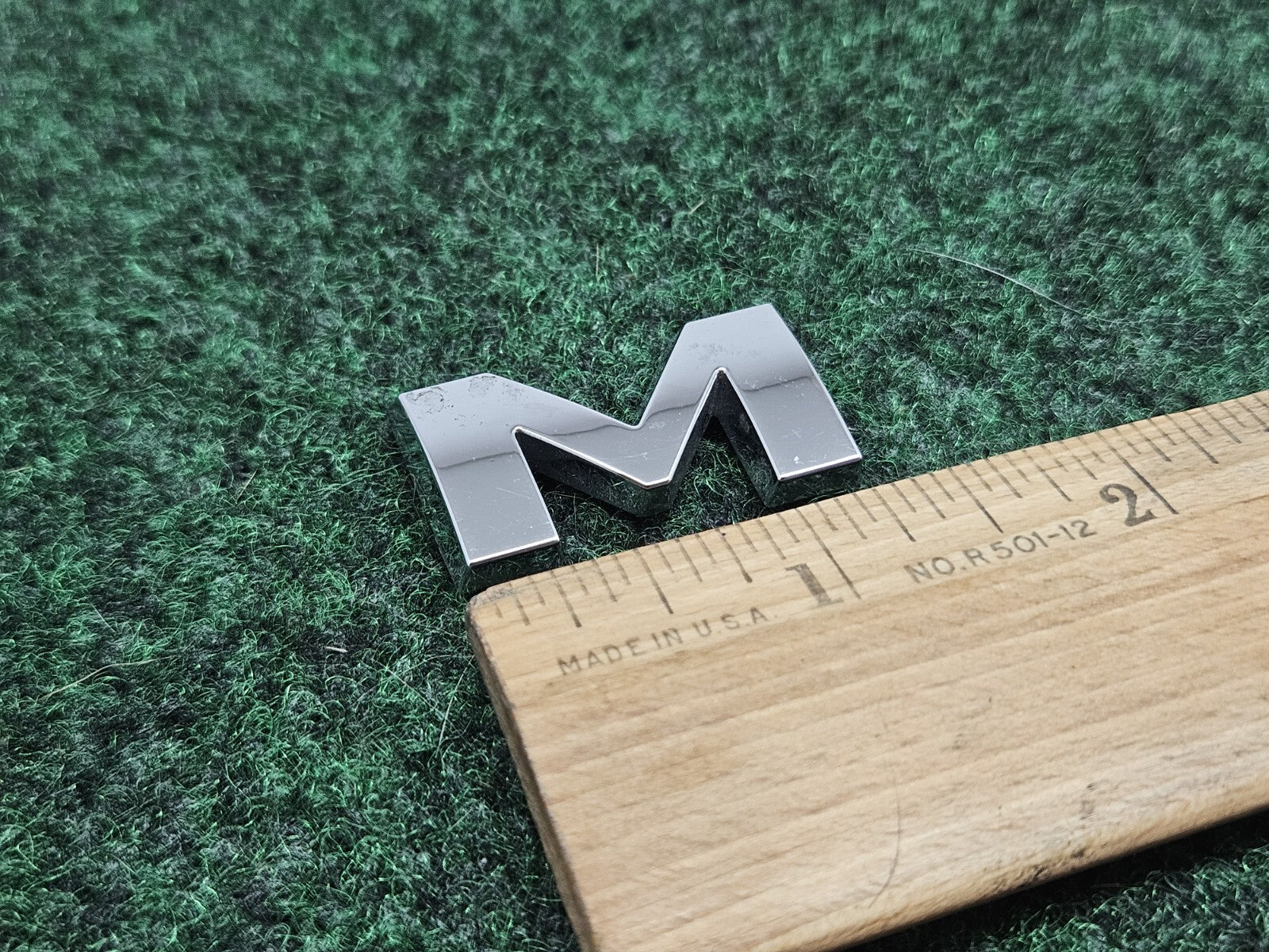 OEM "M" Silver Individual 3D Letter Lettering Emblem Badge Logo Nameplate 7S7