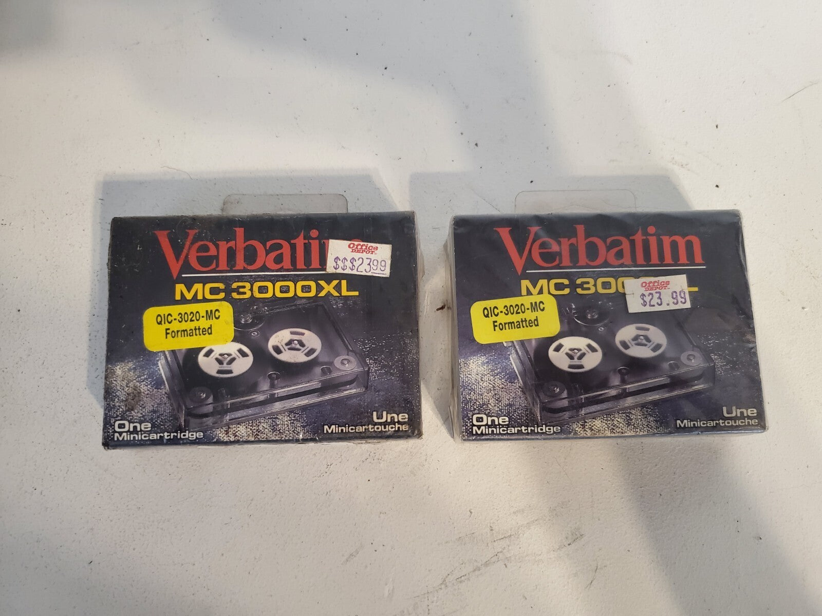 (2) Verbatim MC3000XL Minicartridge 400 ft (121.9 m) 90921 Microcartridge 5L3