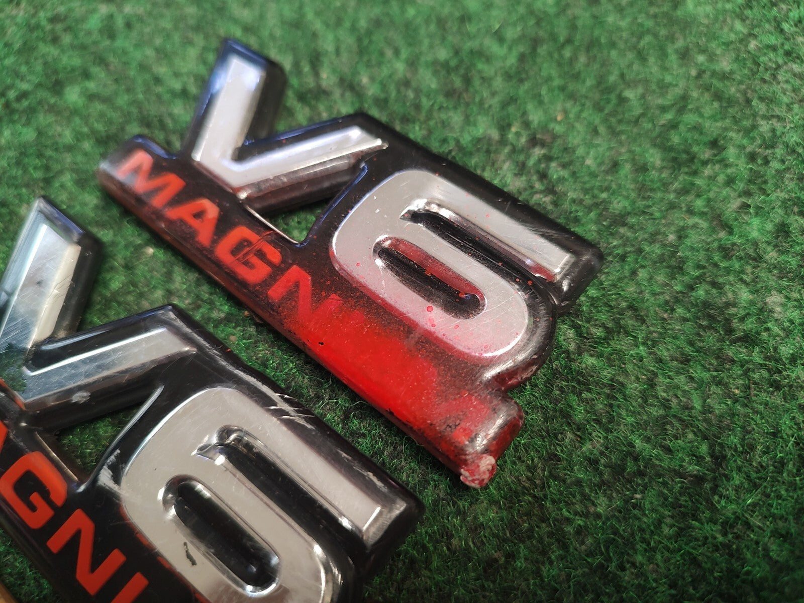 (2) Dodge V6 Magnum Badge Emblem Name Plate Logo OEM 4S9
