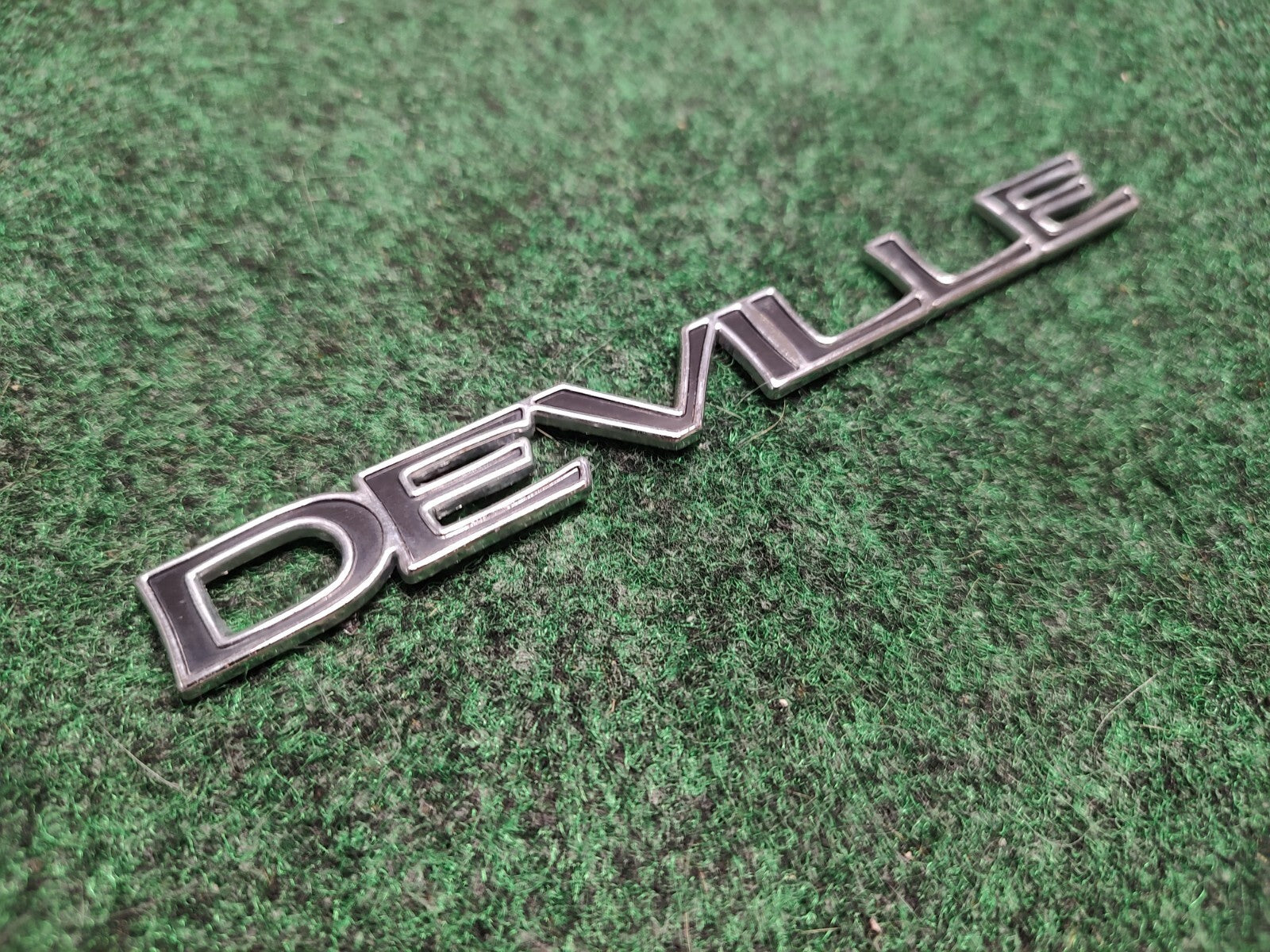 Cadillac DeVille Black Chrome Emblem Badge Logo Nameplate Name Plate OEM 1S2