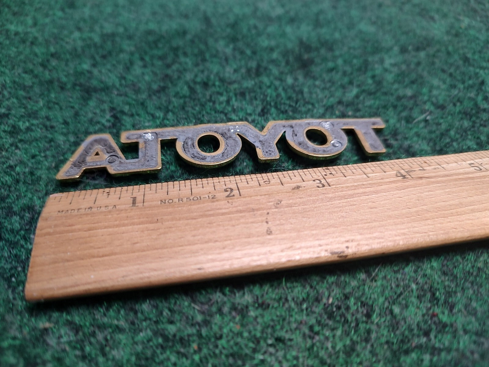 Toyota Gold Emblem Badge Nameplate OEM Genuine Vintage Logo Trim Gold 3S6
