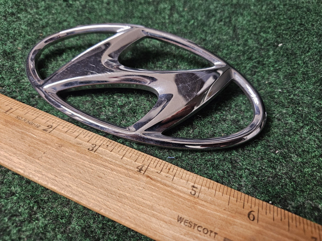 Hyundai Emblem Logo Symbol Badge Chrome OEM Nameplate Name Plate ~6" 2L4