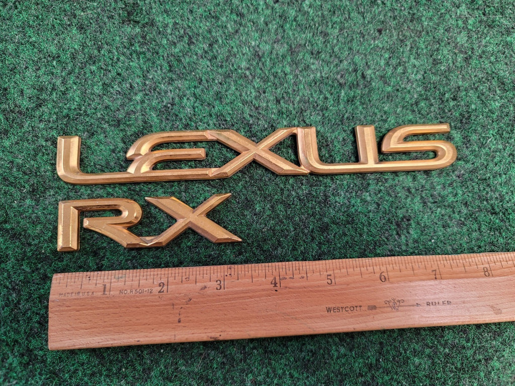 1999-2003 Lexus RX Rear Tail Lift Gate Tailgate Nameplate Emblem Gold OEM 1M8