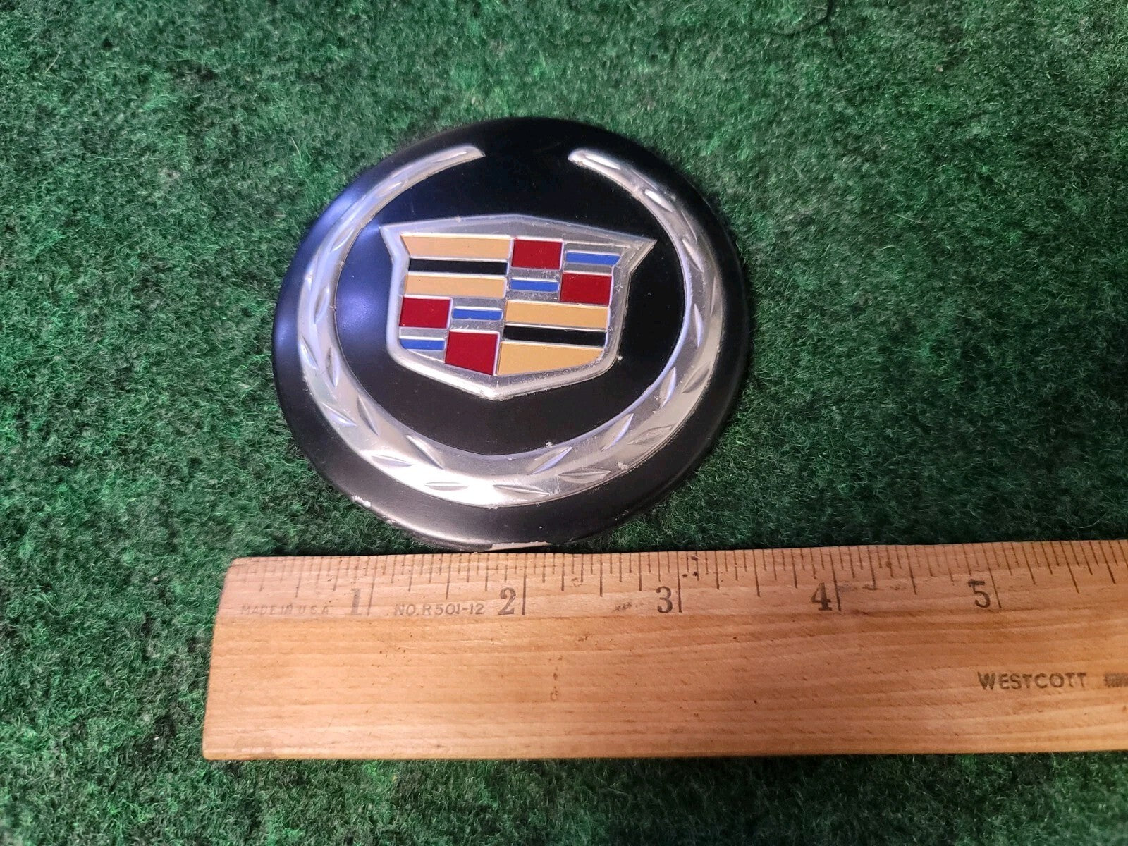 Cadillac OEM Emblem Badge Logo Name Plate Tin Like Material 2S9