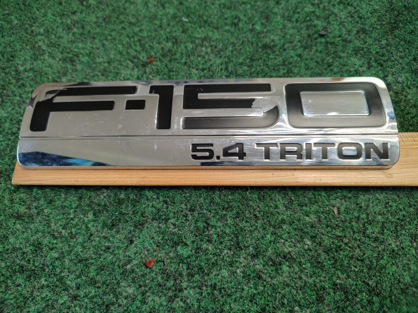 Ford F-150 XLT 5.4 Triton Emblem Badge Decal Logo Fender SIDE Chrome OEM 3L6