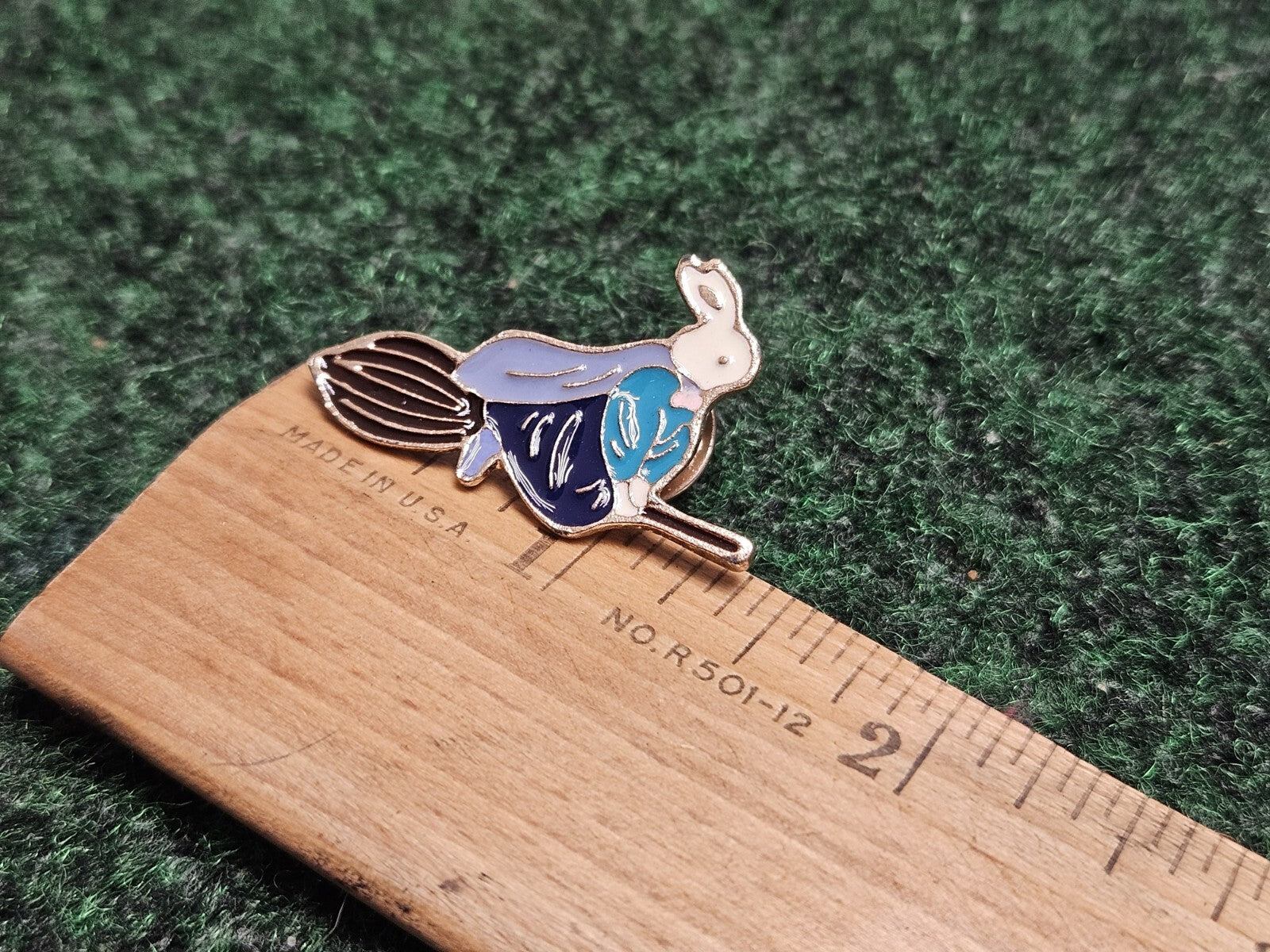 Rabbit On Broomstick - Enamel Pin