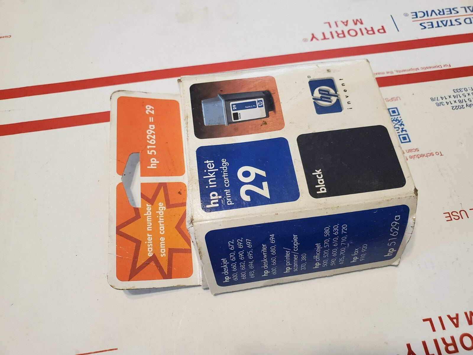 New Genuine HP 29 Black 1PK Ink Cartridge DeskJet 11/2004 hp 51629a 3L9