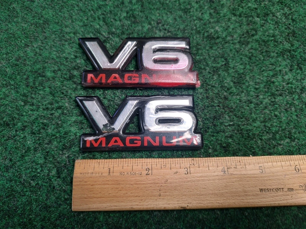 (2) Dodge V6 Magnum Badge Emblem Name Plate Logo OEM 4S9