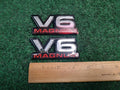(2) Dodge V6 Magnum Badge Emblem Name Plate Logo OEM 4S9