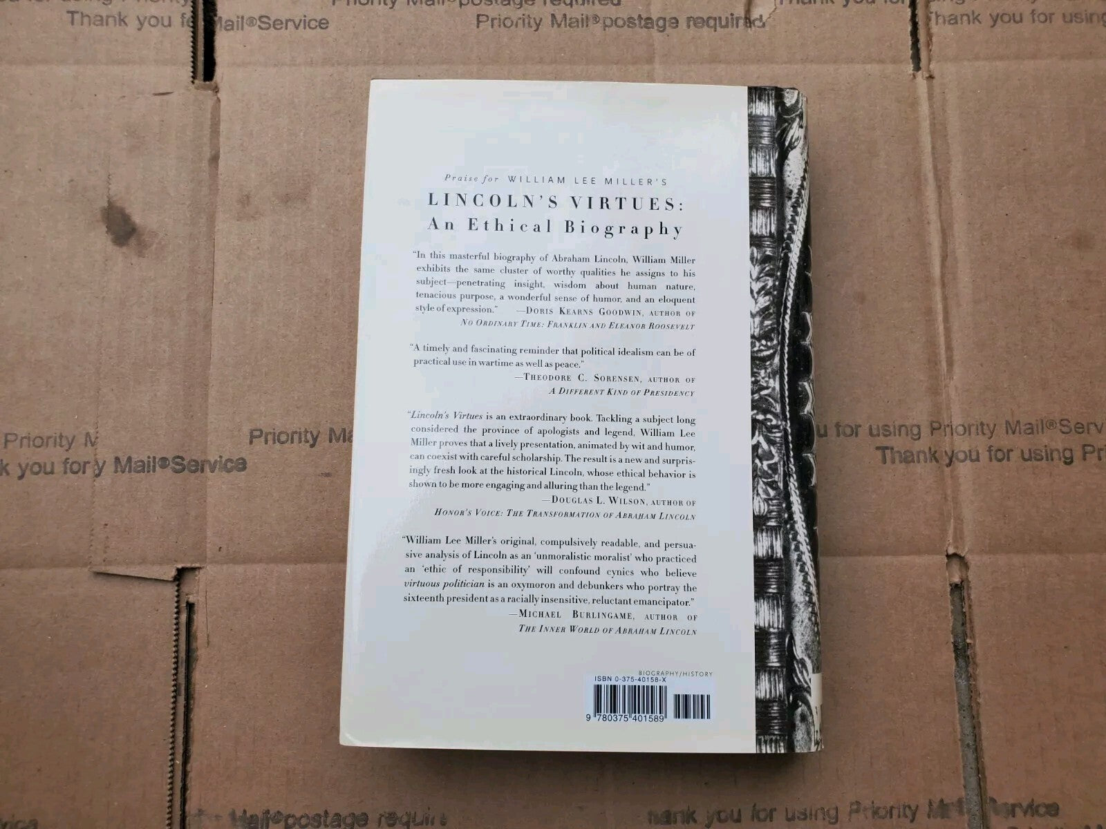 Lincoln's Virtues: An Ethical Biography HARDCOVER B6