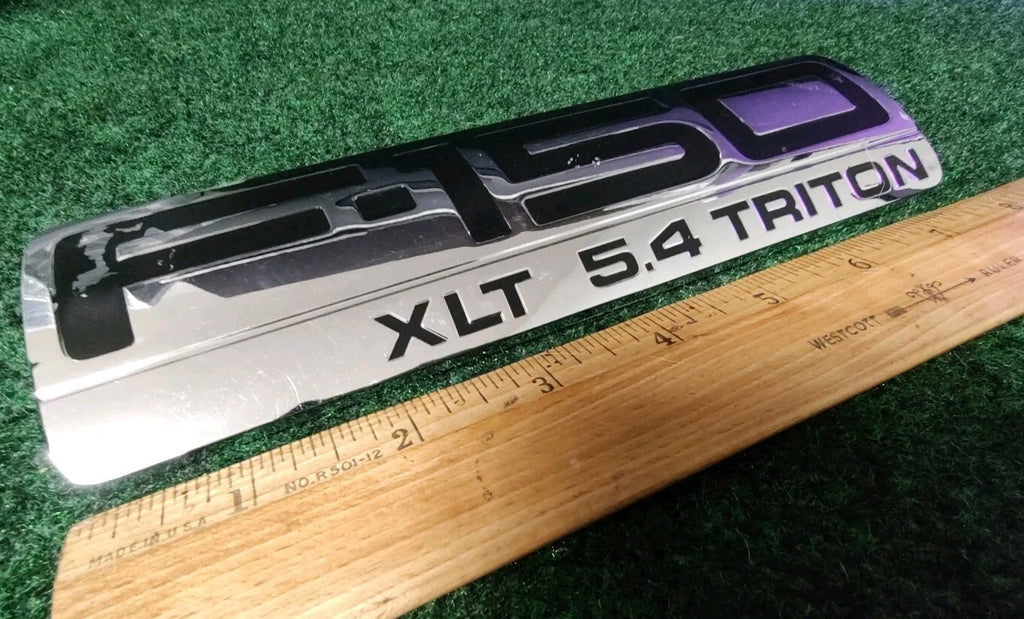 Ford F-150 XLT 5.4 Triton Emblem Badge Decal Logo Fender SIDE Chrome OEM 3M1