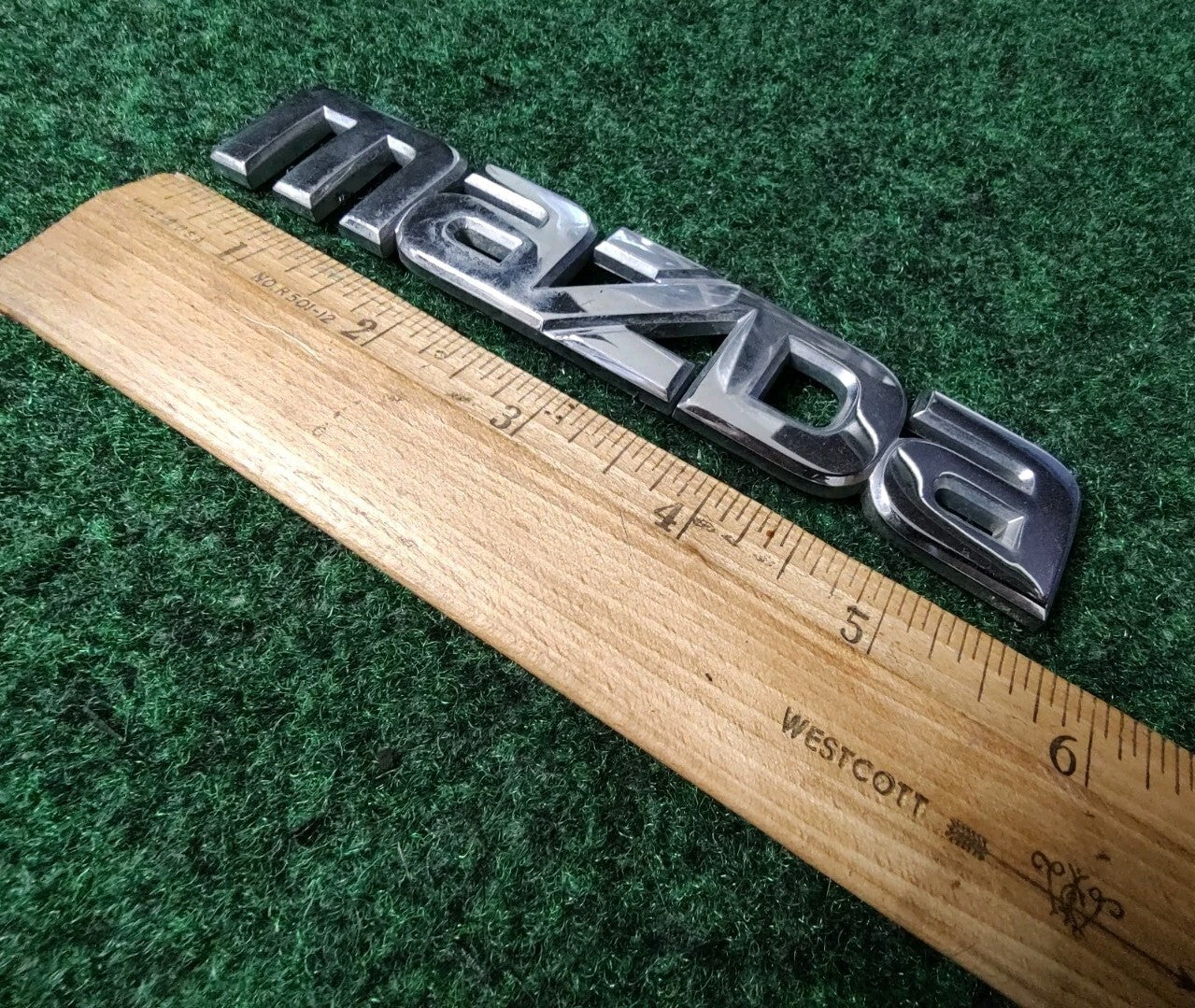 Mazda Chrome Rear Emblem Badge Logo Nameplate Badge OEM ~5.75 Inch 6S5