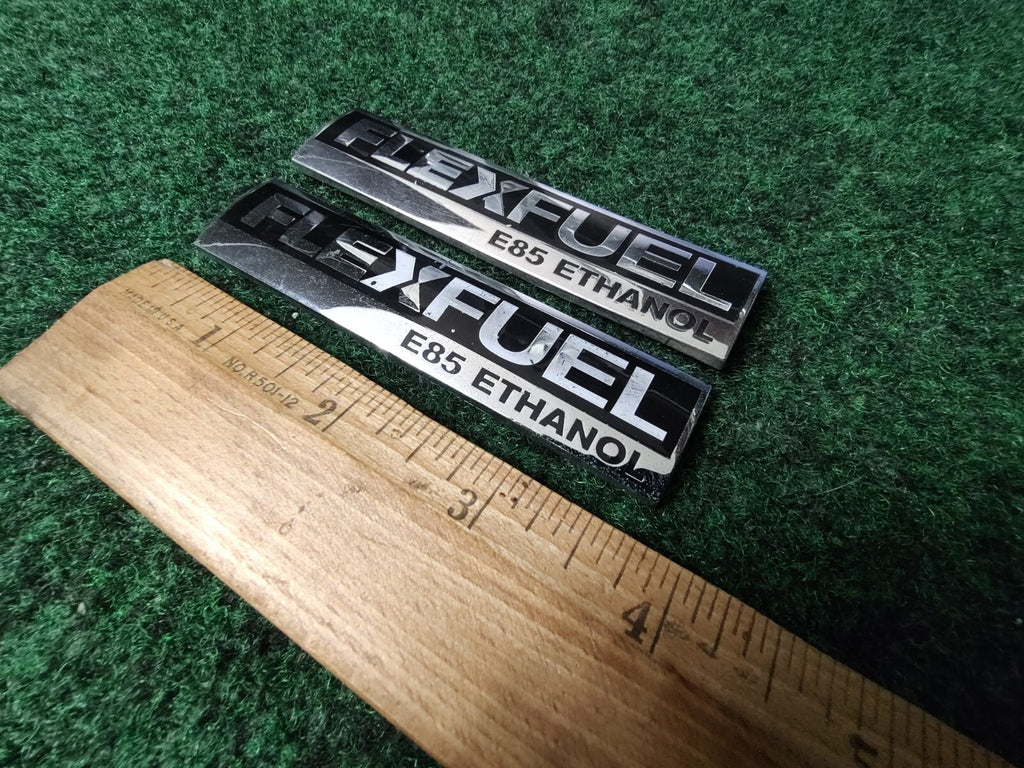 (2) Flex Fuel E85 Ethanol Emblem Badge Decal Chevrolet Ford  OEM 15910899 7L8