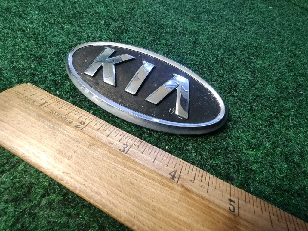 Kia Chrome Black Plastic 4 1/2 4.5" Emblem Badge Logo Nameplate Name Plate 3S5