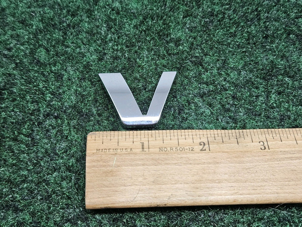 OEM "V" Chrome Individual Letter Lettering Emblem Badge Logo Nameplate 7S8