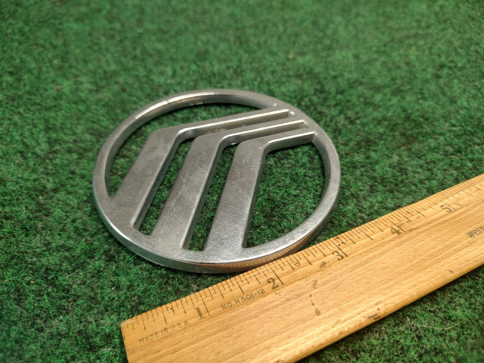 Mercury Chrome 4.125" Rear Emblem Badge Logo Nameplate Name F67B-7843156-AA 3S7