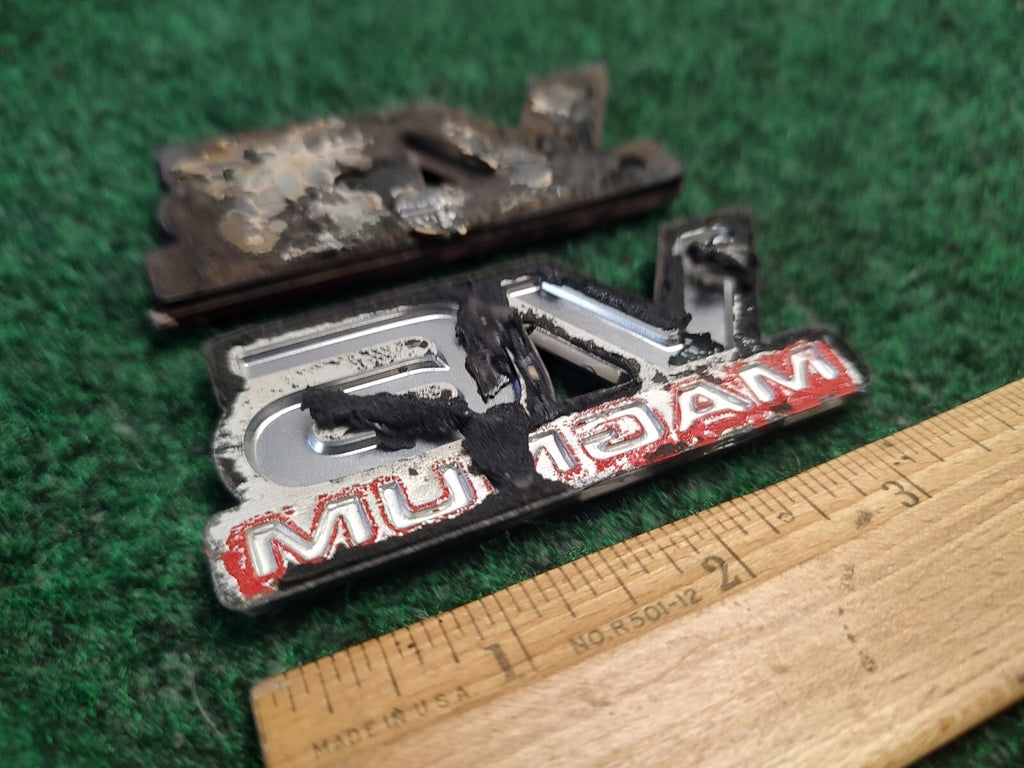 (2) Dodge V6 Magnum Badge Emblem Name Plate Logo OEM 4S9