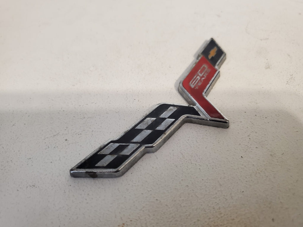 Fits Chevy Corvette C6 60 Years Emblem Cross Flag Badge Metal Logo 5L3