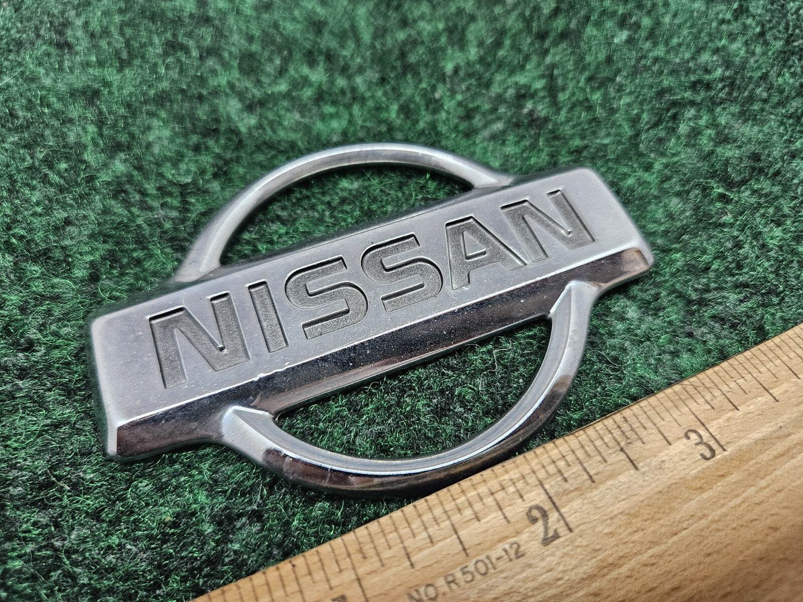 T80611 1993-1998 Nissan Quest Rear Trunk Emblem Chrome Hatch Badge 3 1/2 OEM GL1