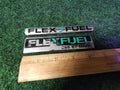 (2) Rear Gate Chrome Flex Fuel Emblem Badge Logo Leaf Name Plate 7L1