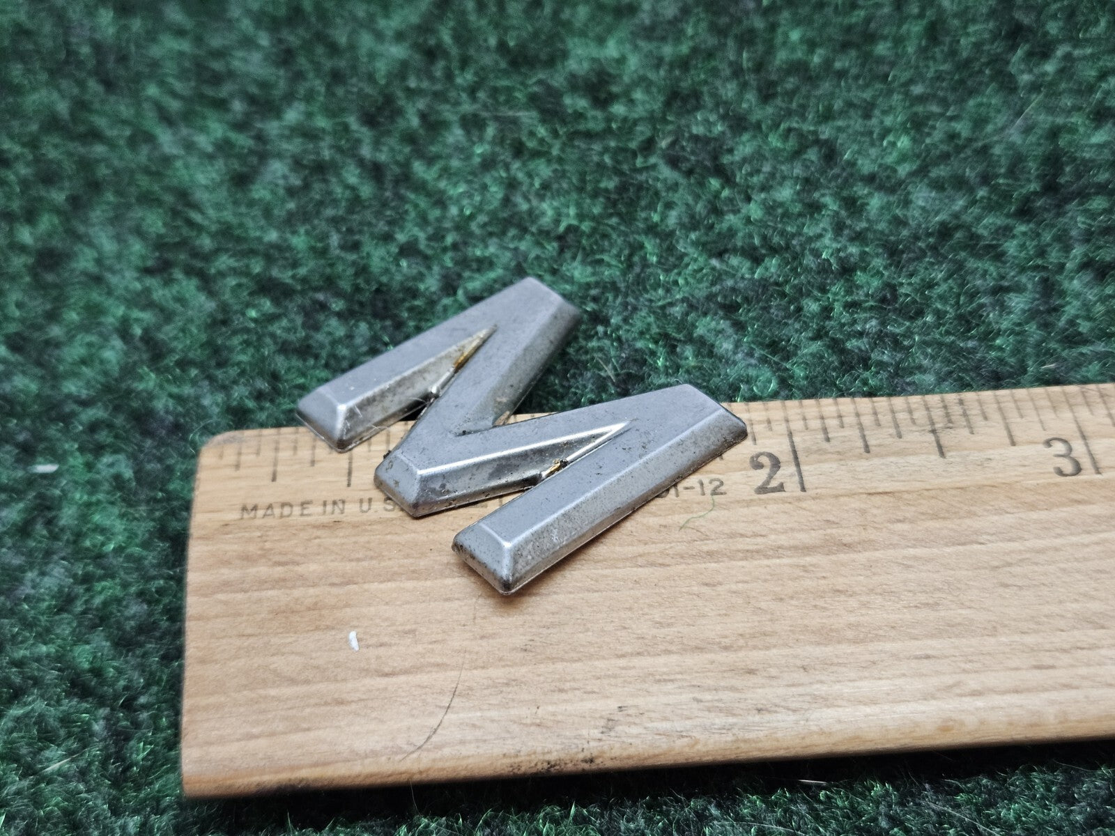 OEM "M" Silver Individual Letter Lettering Emblem Badge Logo Nameplate 7S6