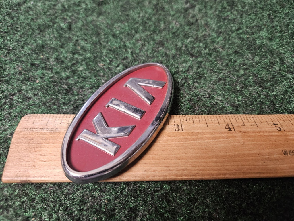 Kia Emblem Badge Grille Front Rear Name Plate OEM Nameplate Logo Red Chrome 4S7