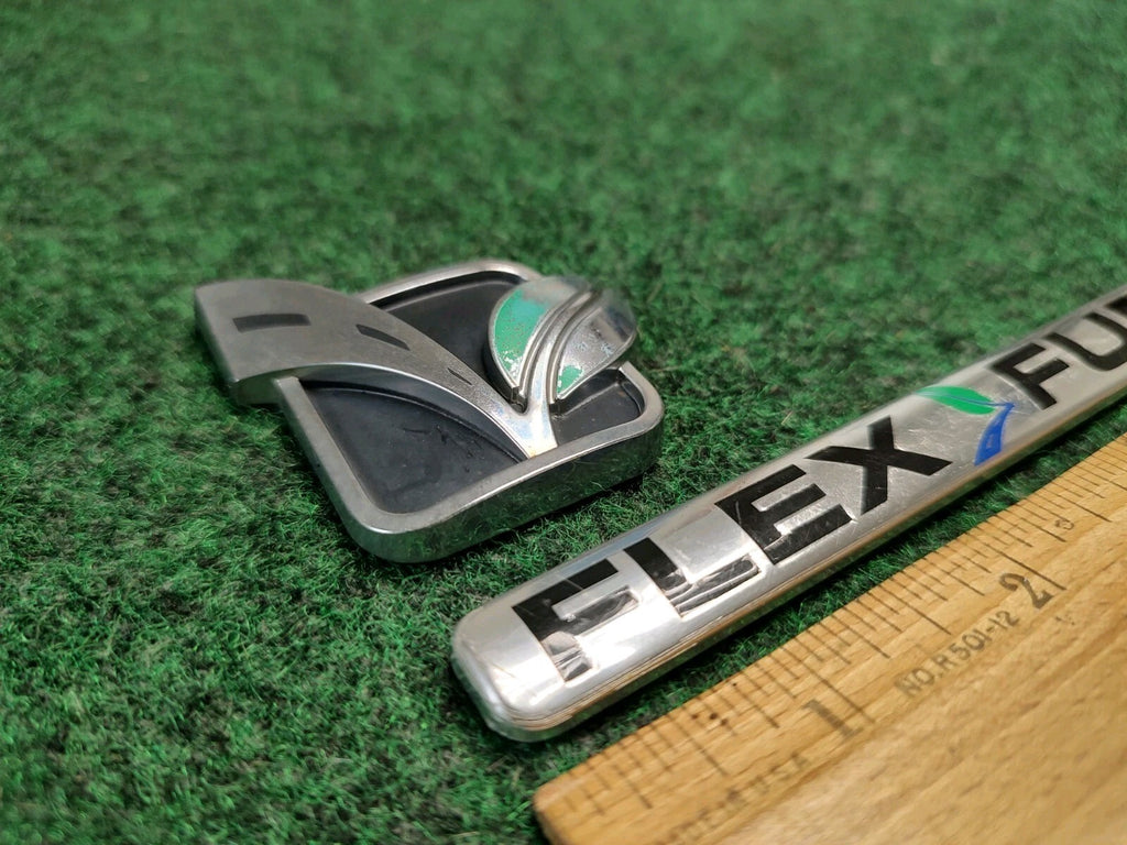 (2) Flex Fuel Emblem Name Plate Badge Decal Leaf Chevrolet Ford  OEM 1S6